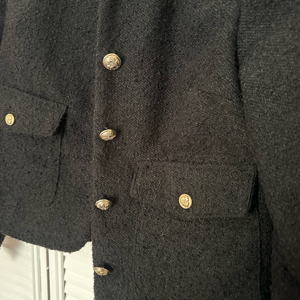 Women's Black Tweed Jacket - Picture 3 of 4